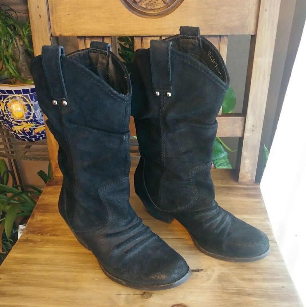 BCBGeneration Cowboy Boots Black Sz 6.5 - Picture 1 of 8